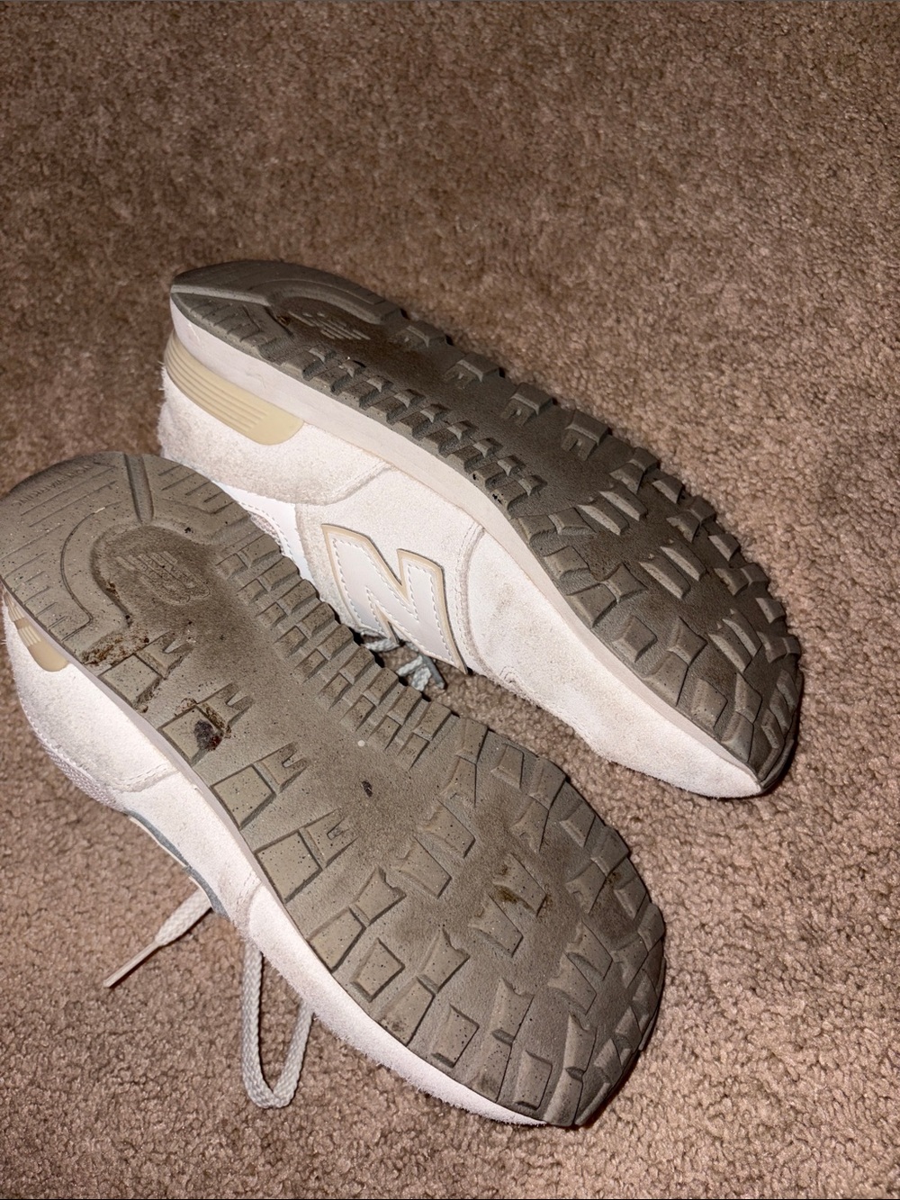 New Balance 574 Kids White Cream Athletic Shoes - Picture 5 of 5